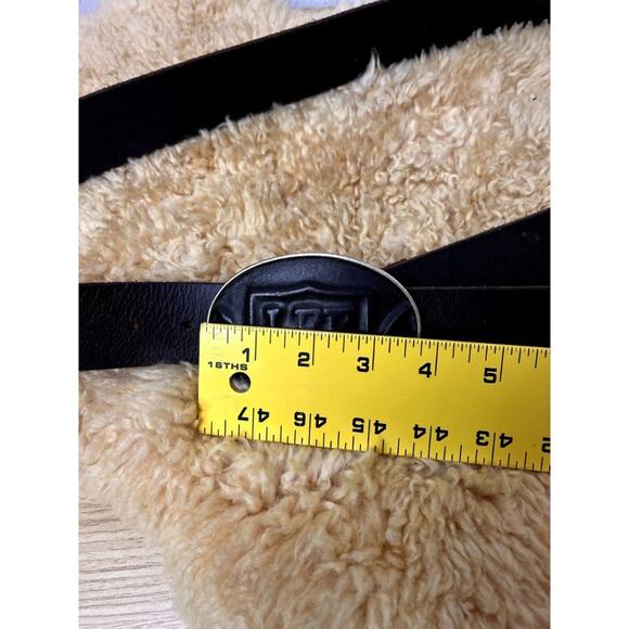 Lee Cowboy Brown Leather Belt With Oval Metal Buckle Made In Italy - Picture 8 of 16